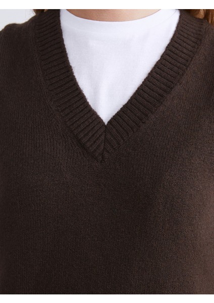 Yeni Sezon V Yaka Kadın Triko Süveter modelleri