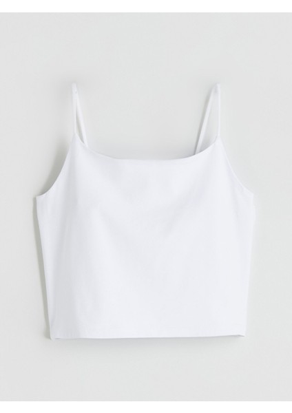 Yeni Sezon Kare Yaka Askılı Crop Kadın Atlet indirimleri