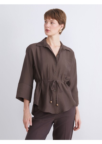 Yeni Sezon Oversize Modal Karışımlı Kadın Gömlek