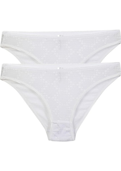 Kadın Beyaz Desenli 2'li Slip