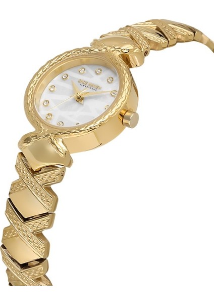 DK.1.AG1408.05 Taşlı Tasarım Çelik Kordon Çelik Kasa 5 Atm Suya Dayanıklı Altın Renk Kadın Kol Saati modelleri