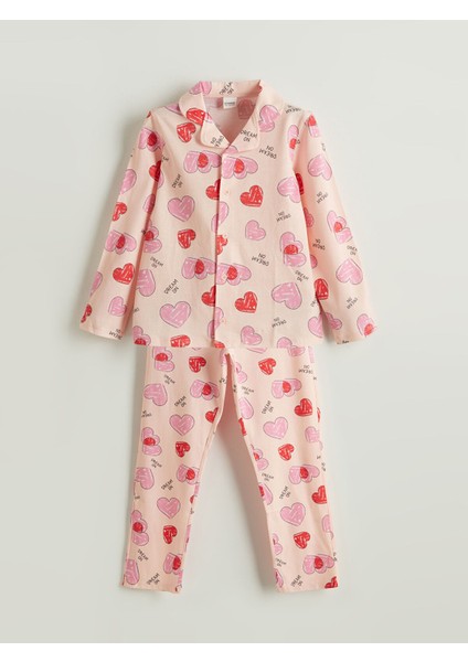 Yeni Sezon Gömlek Yaka Kız Çocuk Pijama Takımı