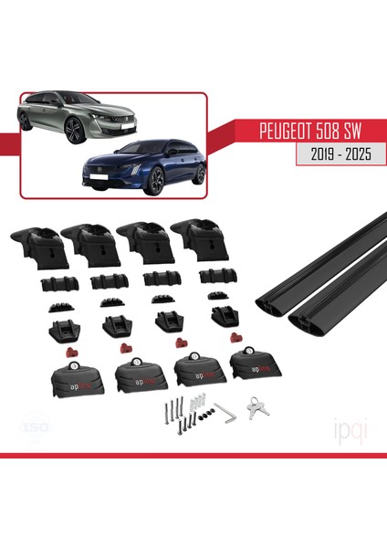 Peugeot 508 Sw 2019-2025 Arası ile Uyumlu Ace-2 Ara Atkı Tavan Barı Siyah 2 Adet indirimleri