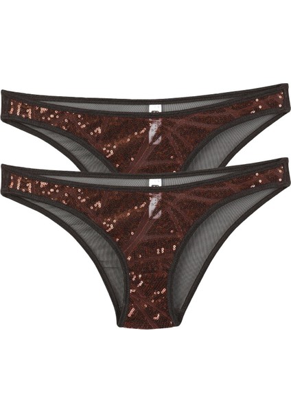Kadın Bakır Payet Detaylı 2'li Slip