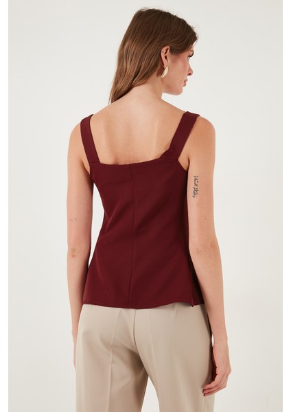 Fitted Fit V Yaka Düğmeli Yelek Bayan Yelek 611FYL145