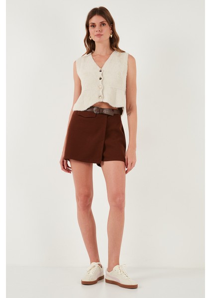 Regular Fit V Yaka Yumuşak Dokulu Düğmeli Yelek Bayan Yelek 4615241 fiyatları