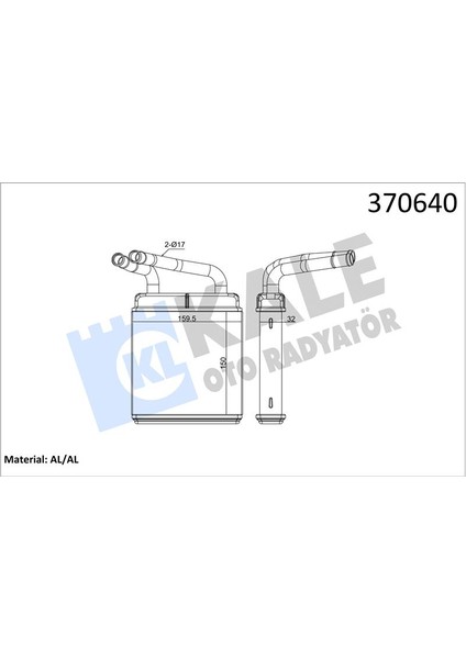 Kalorifer Rdayatörü Brazing L300 151X156X32