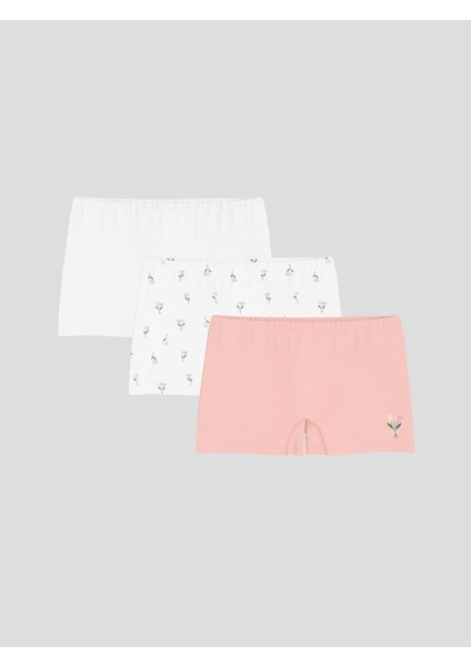 Yeni Sezon Çiçekli Kız Çocuk Boxer 3'lü