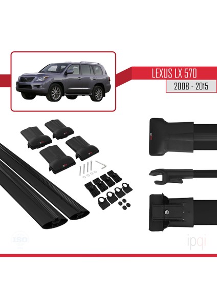 Lexus Lx 570 2008-2015 Arası ile Uyumlu Fly Model Ara Atkı Tavan Barı Siyah 2 Adet indirimleri
