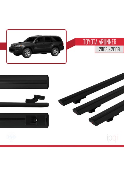 Toyota 4runner 2003-2009 Arası ile Uyumlu Basıc Model Ara Atkı Tavan Barı Siyah 3 Adet modelleri