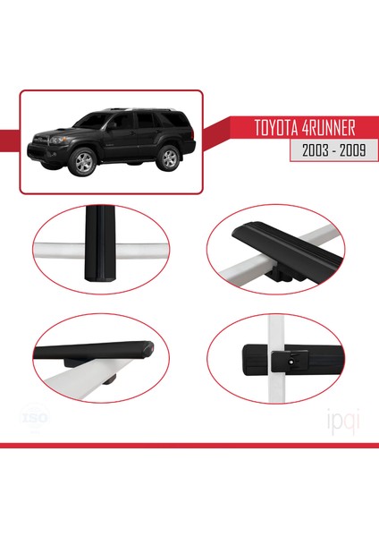 Toyota 4runner 2003-2009 Arası ile Uyumlu Basıc Model Ara Atkı Tavan Barı Siyah 3 Adet fırsatları