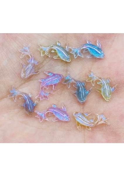10 Adet Sevimli Reçine Mini Balık Tırnak Süsleme Taşı Tırnak Charmı Nail Art Süslemeleri fiyatları