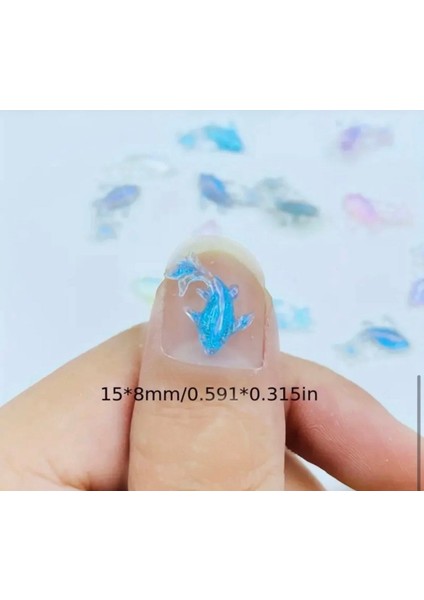 10 Adet Sevimli Reçine Mini Balık Tırnak Süsleme Taşı Tırnak Charmı Nail Art Süslemeleri modelleri