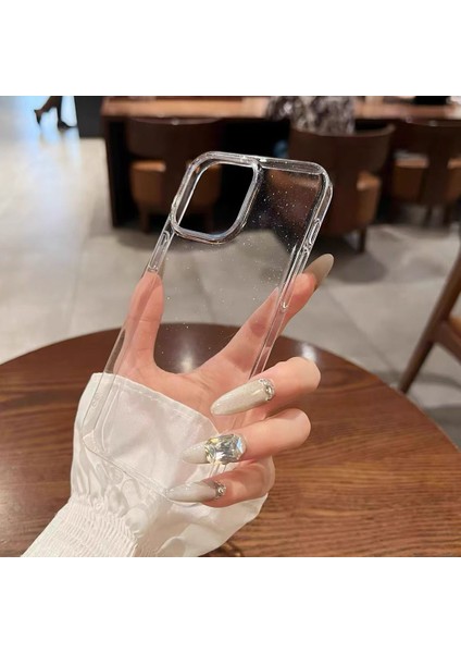 Iphone 13-14-15 Uyumlu Simli Şeffaf Yumaşak Kılıf