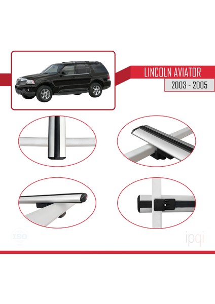 Lincoln Aviator 2003-2005 Arası ile Uyumlu Basıc Model Ara Atkı Tavan Barı Gri 2 Adet fırsatları
