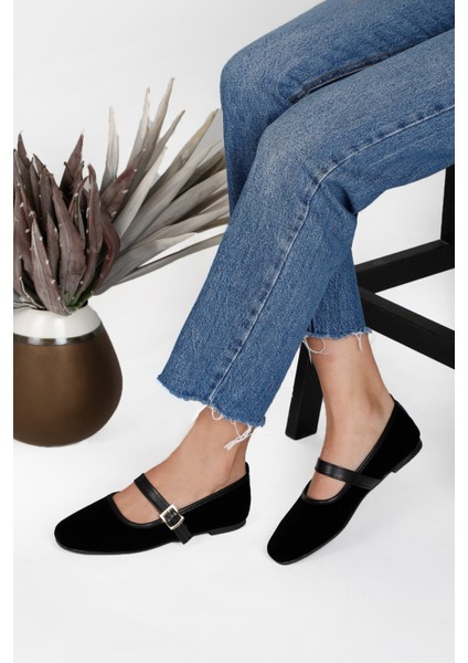 Kadın Babet Rahat Günlük Ayakkabı Kadife Şık Hafif Bant Detaylı modelleri