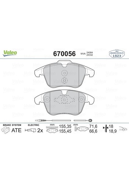 Ön Fren Balatası Fişli P407 04 10 2.0 Hdı P508 10 18 C5 1.6 1.8 2.0 1.6 Hdı-2.0 Hdı 08 16