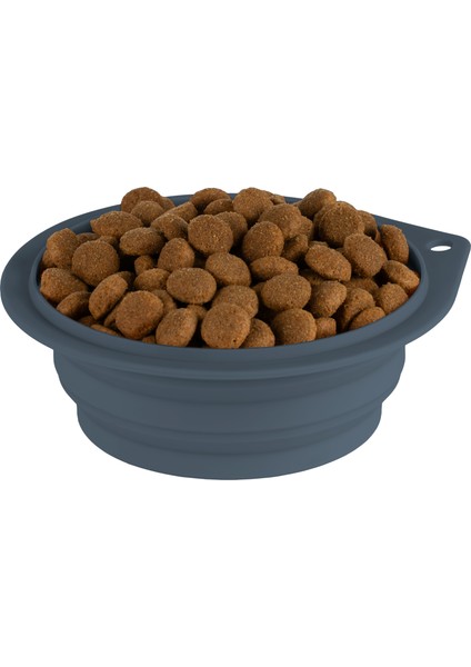 Katlanabilir Silikon Evcil Hayvan Mama/su Kabı - Deep Blue