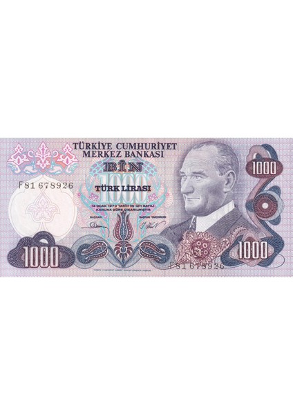 6. Emisyon 3. Tertip 1000 Lira - Çil fiyatları