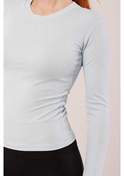 Uzun Kollu Basic Bebe Mavisi Bluz