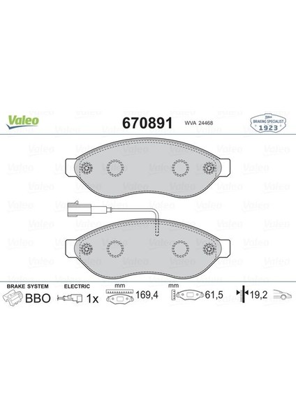 Ön Balata Ducato 3-4-Boxer 3-4-Jumper 3-4 06 11 16Q-20Q- Karsan Jest Tek Fişli