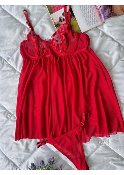 Dantelli Babydoll Gecelik & String Takım