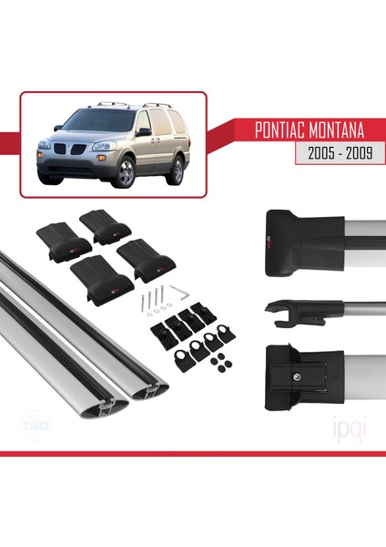 Pontiac Montana 2005-2009 Arası ile Uyumlu Fly Model Ara Atkı Tavan Barı Gri 2 Adet indirimleri