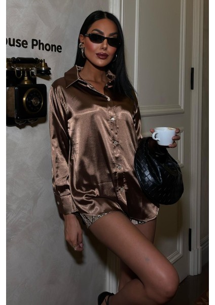 Premium Saten Gömlek -Vizon modelleri