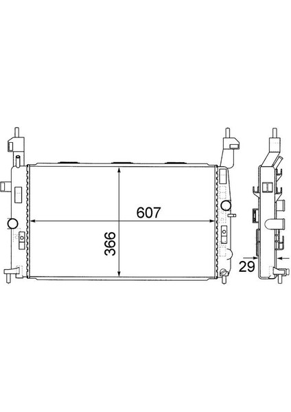 Motor Su Radyatörü Opel Merıva 1.4 16V Z14XEP 1.6 16V Z16XE-Z16SE 1.8 16V Z18XE Ac Klimasız Mek 6 07X366X29
