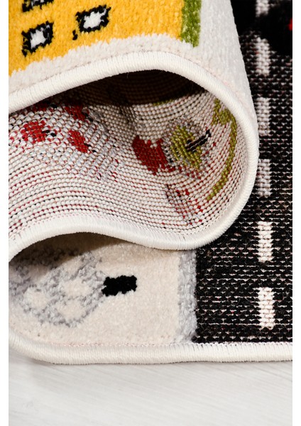 Oyun Şehri Çocuk Oyun Halısı | 3 Boyutlu Araba Yolu Desenli, Tozumaz, Kolay Temizlik, Jüt Tabanlı