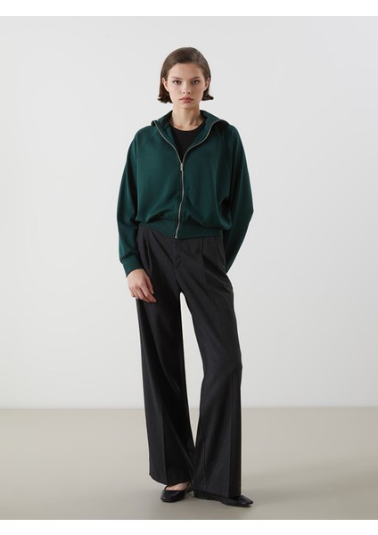 Yeni Sezon Dik Yaka Oversize Kadın Fermuarlı Sweatshirt fiyatları