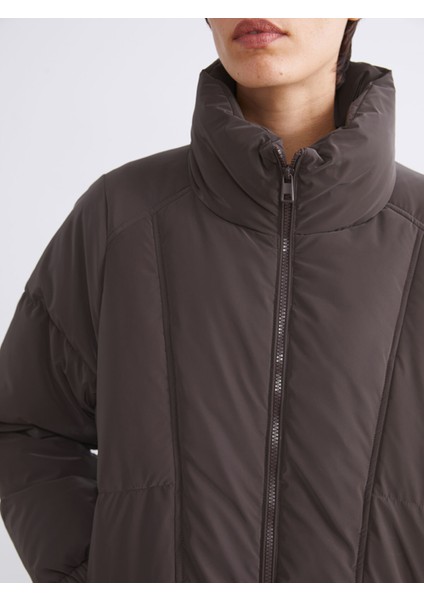 Yeni Sezon Dik Yaka Oversize Kadın Şişme Mont modelleri