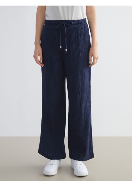 Yeni Sezon Beli Lastikli Dokulu Müslin Kadın Pantolon fiyatları