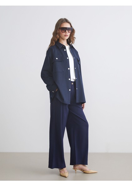 Yeni Sezon Loose Fit Geniş Paça Kadın Pileli Pantolon