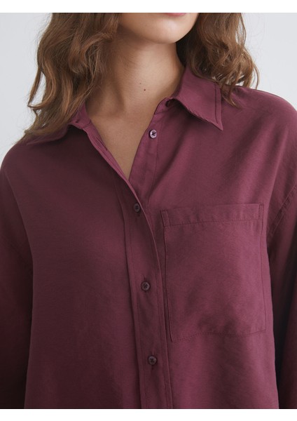 Yeni Sezon Oversize Modal Karışımlı Kadın Gömlek modelleri