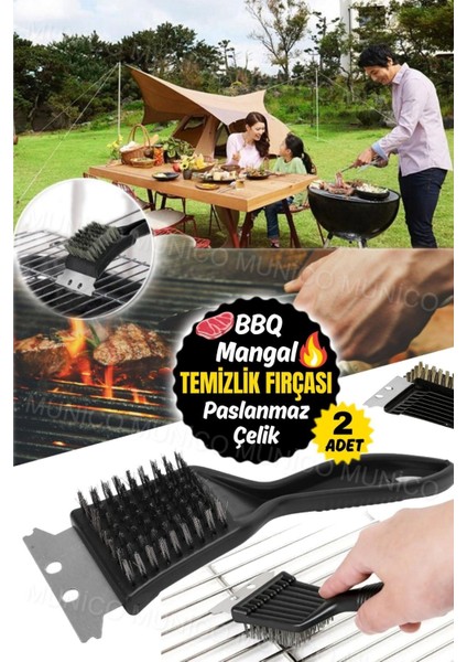 2 Adet Çelik Tel Barbekü Temizlik Fırçası, Yüksek Sıcaklık ve Sert Kıllarla Sağlam Kullanım fiyatları