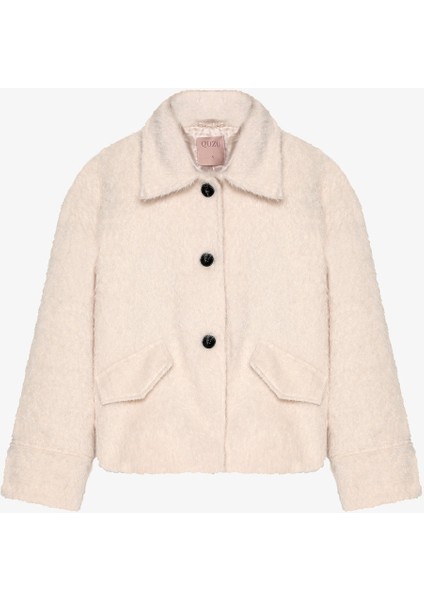 Kadın Quzu Cep Detaylı Ceket CKT00887 Ekru indirimleri