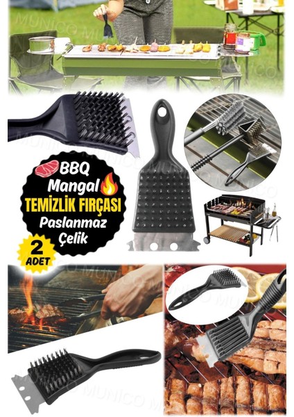 2 Adet Çelik Tel Barbekü Temizlik Fırçası, Yüksek Sıcaklık ve Sert Kıllarla Sağlam Kullanım indirimleri