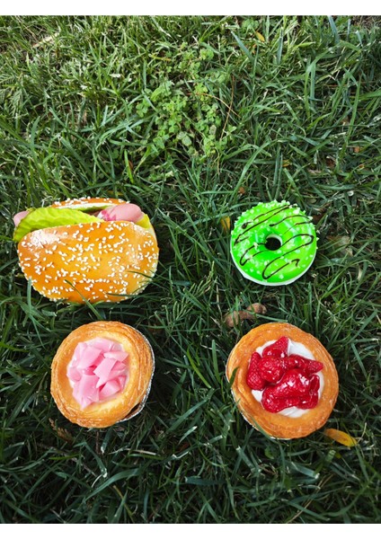 Magnet Buzdolabı Süsü Yiyecek Konseptli Dörtlü Set