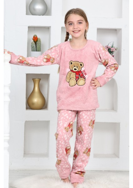 Kız Çocuk Welsoft Kumaş-Göz Bantlı Ayıcık Baskılı Pijama Takımı 12293 fiyatları