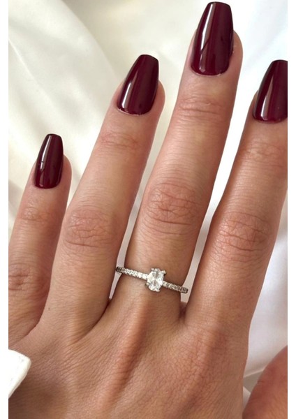 Ithal Seri Zarif Oval Zirkon Taşlı Yarım Tur Tasarım Ayarlanabilir Kadın Çelik Yüzük modelleri