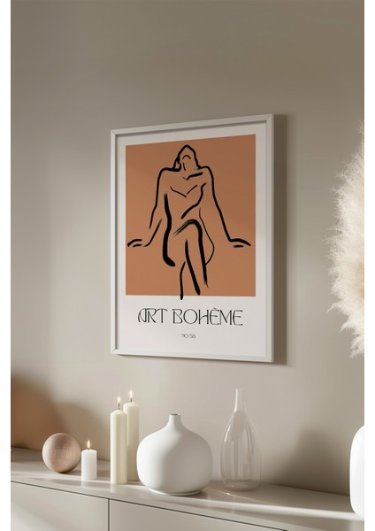 Bohemian Serisi Beyaz Çerçeveli Poster, Tablo NO:102