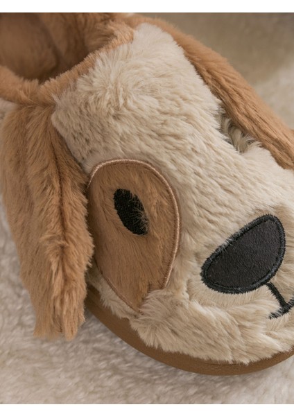 Yeni Sezon Köpek Figürlü Pelüş Kadın Ev Terliği modelleri