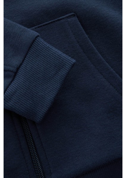 Erkek Çocuk Basic Düz Kapüşonlu Fermuarlı Sweatshirt - 2544 indirimleri