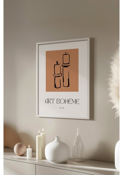 Bohemian Serisi Beyaz Çerçeveli Poster, Tablo No:66