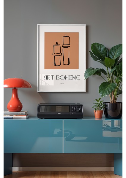 Bohemian Serisi Beyaz Çerçeveli Poster, Tablo No:66 fiyatları