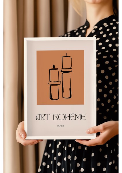 Bohemian Serisi Beyaz Çerçeveli Poster, Tablo No:66 modelleri