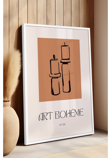 Bohemian Serisi Beyaz Çerçeveli Poster, Tablo No:66 fırsatları