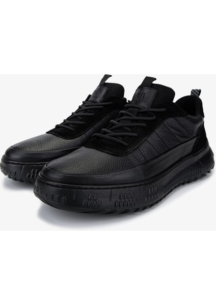 Erkek Hakiki Deri Siyah Sneakers & Spor Ayakkabı 381 22487 Erk Ayk SK25-26 Sıyah fırsatları