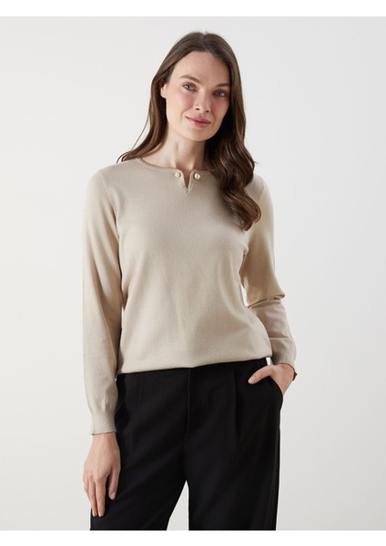 Yeni Sezon Bisiklet Yaka Kadın Triko Kazak